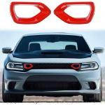 Front Grille erts Mesh Trim Accessories for 2015- Dodge Charger Red 2PCS