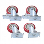 4 Inch Universal Caster Wheels Set of 4 (2 with brakes and 2 without brakes)