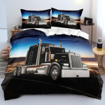 Veoauto Kenworth 3D Prinditud Tekikott Padjap&uuml;&uuml;r Voodipesukomplekt &Uuml;heinimese Kaheinimese Suur Lastele T&auml;iskasvanute Magamistuba AU Single(140x210cm)
