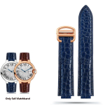 Krokodillinahast k&auml;ekella rihm Cartier Blue Balloon WSBB0025 W69012Z4 jaoks 18-11mm 20-12mm 22-14mm Kumer kella rihm Meestele Naistele 22-14-mm blue
