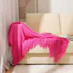Skandinaaviline villane pleed Diivanile Kootud diivanikate Tekk Voodiotsa diivanir&auml;tik Mugav kontori l&otilde;unapuhkuse kattepleed igap&auml;evaseks kasutamiseks 127*178cm pink