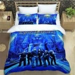 I-Iron-M-Maiden Voodipesukomplektid Peen 3D Kivir&auml;ppari B&auml;ndi Vooditarvete Komplekt Tekikott Tekikoti Komplekt Voodipesukomplekt Kivir&auml;ppari F&auml;nnide Kingitus EU Single(135*200cm)3pcs