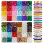 3000 6 mm Klaasist Želee Topelthelmed Helmed K&auml;ev&otilde;ru Kaelakee DIY Ehtetarvikud 46 color 6mm glass beads blue