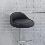 Bar Stool Chair Round with Low Backrest Seating Part Replacement Dia 38 cm Accessory Black