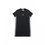 Adidas Originals Adicolor Kleit Tikitud Logo Spordimood Vabaaja &Uuml;mmarguse Kaelusega L&uuml;hikeste Varrukatega Kleit Naiste kleidid Must H39043 30