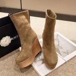 Meeste Naiste Talvesaapad Platvormiga Disainer Uued Kiilud Pahkluuni Lumi Suede K&otilde;rge Kontsaga Kingad Mood Naisterahvas Chelsea Botas Mujer 38 brown