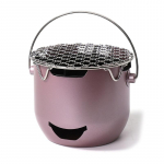 Kerge kaasaskantav s&ouml;egrill matkamiseks, v&auml;ike s&ouml;ekatel, kodumaine metallist grill, lihtne kasutada roosa