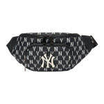 MLB Monogrammi seeria Vintage lilleline tr&uuml;kk NY Yankees suur logo Pol&uuml;ester &Otilde;lakott Risti &uuml;le keha V&ouml;&ouml;kotid Unisex kotid Must 3AHSM012N-50BKS Black+Shopping Bag