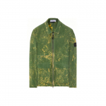 Stone Island SS22 Pritsmefektiga Polo Kraega Lukuga Jakk Meeste Jakk Roheline 761512122-V0058 XL
