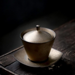 Meisterlikud k&auml;sit&ouml;&ouml;d Kullamine Antiikkeraamika Kaas Tass Suur Gaiwan Vintage Teevalmistamise kauss Tass Vintage Teekausike 180ml