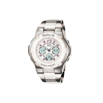 Casio Baby-G 100M Veekindel Kvartsliikumine Vaik Roostevabast Terasest Rihmaga K&auml;ekell Naiste kellad Valge BGA-112C-7B Silver White white