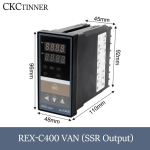PID RKC Digital intelligent Industrial temperature controller 220V RELAY REX-C100-C400-C700-C900 Thermostat SSR Relay output REX-C400VAN black