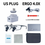 Hambaravi Ergo Luubid 48&deg; Optiline Nurkstruktuur 4X/6X Suurendusklaas 5W LED-valgusega Kirurgial&auml;&auml;ts EL/USA Pistik