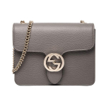 Gucci GG Interlocking Mini Crossbody kott Hall Nahk Kuldne Riistvara Igap&auml;evane Kasutus 510304-CAO0G-1226 Basic Set (Bag+Dust Bag)