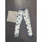 RogueWave Uued teksad Meeste Mood Ameerika Streetwear Retro Pesu Sinine Valge Auk Madal V&ouml;&ouml;koht Venivad Skinny Teksad 28