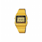 Casio CASIOVINTAGE seeria-ruudukujuline retro kullatud k&auml;ekell, elektrooniline mehhanism, roostevabast terasest rihm, Jaapani ja Korea kell, sama stiil DB-380G-1D kollane
