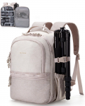 BAGSMART Kaamerakott Fotograafidele DSLR SLR Kaamerakotid Veekindel Seljakott Mahutab kuni 12,9 iPadi Statiivihoidikuga L25.9W16H36CM beež