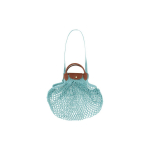 Longchamp Le Pliage Filet 38 &Otilde;&otilde;nes kl&otilde;pskinnitus Puuvill ja Nahk &Otilde;la-Crossbody T&ouml;&ouml;kotitasku Naiste t&ouml;&ouml;kotitasku Laguunisinine 10121HVHP65 Lagoon Blue