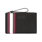 Bally Klassikaline Punavalge Triibuline &Auml;ri T&otilde;mblukuga Kunstnahast K&auml;ekott Meeste k&auml;ekott Must SKID-OF-06 Basic Set (Bag+Dust Bag)