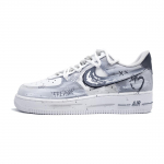 Nike Air Force 1 Graffiti Memory Libisemisvastased Kulumiskindlad Madalad Lauatennise Kingad Unisex Hall Valge CW2288-111(Team997-) 38