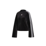 Adidas Originals Sametkampsun Spordil&uuml;hike &Uuml;mmarguse kaelusega Pullover Naiste kampsun Must ED4752 32