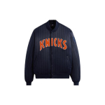 Kith X New York Knicks Koost&ouml;&ouml; FW23 Triibuline Satiinist Meeskonna Logo Seisva Kraega Jakk Unisex Jakk Tume-Sinine KHM010422-413 XL