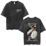 Popi kuningas Michael Jackson Vintage Pesu T-s&auml;rgid Mehed Naised Vabaaja Retro Puuvillane T-s&auml;rk Mehelik Gooti Rock &Uuml;legabariidiline T-s&auml;rk M black