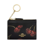 COACH Skinny Id Case 10 Kirsitr&uuml;kiga Br&auml;ndi Klassikaline Logo Peen Veisenahast Kaardihoidja Naiste Must Kullaga must kullaga must