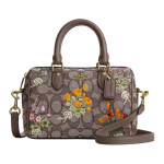 K&auml;ekott Coach Rowan 18 Signature Jacquard Lilleline Reljeefne Boston Bag Naiste K&auml;ekotid Pruun CDY31-IMPU7 Basic Set (Bag+Dust Bag)
