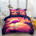Troopilise looma flamingoga tekikate Voodipesukomplekt Lilleline tekkikate T&uuml;drukutele Lastele Naistele Magamistoa Dekoor Voodikate 140x200cm 2pcs&Duvet Cover