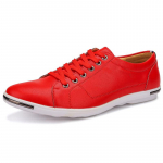 Moodsad Suured Nahast Meeste Kingad Kvaliteetsed Valged Vabaaja Kingad Hingavad Klassikalised Paeladega Tennised Zapatillas De Hombre 38 punane