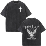 Kristlik Jeesus Usk Hirmust &Uuml;le Piiblisalm Pestud T-s&auml;rgid Naiste Mood Vintage &Uuml;legabariidilised T-s&auml;rgid Harajuku Puuvillane T-s&auml;rk S mitmev&auml;rviline
