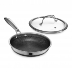 HexClad H&uuml;briid Praepann Ohutu Otsese M&uuml;&uuml;gi Garantii Karastatud Klaasist Kaas Kaasas Kleepumatu [20cm] [Kleepumatu kate] Induktsioon/Ahi/N&otilde;udepesumasin (Tootja must