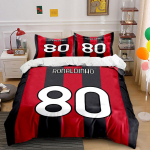 Punamusta triibuline Ronaldinho komplekt Voodipesu Tekikottide komplekt Tekikott Padjap&uuml;&uuml;rid (1 * Tekikott 2 * Padjap&uuml;&uuml;ri, ilma tekita) 135x200cm