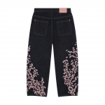 Unisex Retro Kirsiga Tikitud Teksap&uuml;ksid Sirge S&auml;&auml;rega Naiste Streetwear Meeste Vintage Y2K Denim P&uuml;ksid S