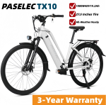 PASELEC TX10 Elektrijalgratas 1000W 48V 19.2Ah T&auml;iskasvanute E-jalgratas 80KM S&otilde;iduulatus 48KM/H 27.5 Tolline Linna E-jalgratas PTX10-WH-YY //