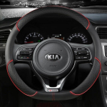 PU-nahast autojuhtimiskangi kate 38 cm Kia Rio 2 3 4 X Line Kombi Sedaan K2 K3 K4 K5 KX1 KX3 KX5 Sportage Autotarvikud ljcmw22 black