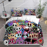 D-Dandy's Maailm Voodipesukomplekt M&auml;ng 3D Prinditud Tekikott Komplekt Padjap&uuml;&uuml;ridega Poiss T&uuml;druk Teismelised Lapsed S&uuml;nnip&auml;evakingitus Pehme Voodipesu 135x200cm white