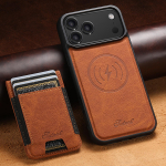 Magnetiline traadita laadimise kaardihoidjaga telefoni&uuml;mbris iPhone 18 Pro Max 17 Pro 16 Plus 15 14 13 12 jaoks Luksuslik veisenahast kate iPhone 12 Pro Max brown
