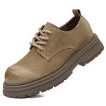 Meeste Retro Briti Suede Nahast Hingavad T&ouml;&ouml;kingad Paks Tald Paeltega Libisemisvastased Vabaaja Derby Kingad Kvaliteetsed Platvormkingad 42 khaki