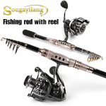 &Otilde;ngeritv Combos Carbon Fiber 1,8&ndash;3,3 M teleskoop&otilde;ngeritv ja 13+1BB rulliga &otilde;uekomplektid 1.8M Rod&Reel 1000