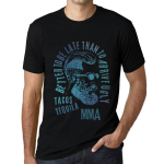 Meeste Vintage T-s&auml;rk Graafilise T-s&auml;rgiga Tacos, Tequila ja MMA S&uuml;gavmust XS must