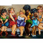 Teemantmaal Ristpistes Rhinestones Fat Lady Teemanttikandid Kodu mosaiikkaunistus 20X30CM