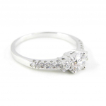 Bague Argent 'Unique' Blanc - 5 mm 50 valge