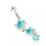 Les Tr&eacute;sors De Lily [H9189] - Body Piercing 'Etoiles Filantes' turquoise t&uuml;rkiissinine
