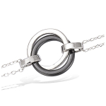 Les Tr&eacute;sors De Lily [L7196] - Bracelet Argent 'Chor&eacute;graphie' noir c&eacute;ramique - 20 mm must