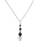 Les Tr&eacute;sors De Lily [Q4610] - h&otilde;bedane kaelakee  Boho  must h&otilde;be (roodiumiga kaetud) - 35x8 mm must