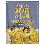 Les Tr&eacute;sors De Lily [Q6950] - Plaque m&eacute;tal 'French Vintage' (Amis en Or . . . ) - 20x15 cm sinine