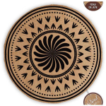 Les Tr&eacute;sors De Lily [R1410] - Must beež 'Mandala' kotiriie alusmatt - 38 cm pruun