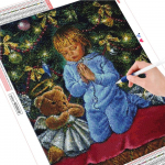 T&auml;isruudukujuline &uuml;mmargune teemanttikandid j&otilde;ulude 5D DIY teemantmaaling lapse mosaiik ristpistes k&auml;sit&ouml;&ouml; uusaasta kingitus Full Round (20X30CM)